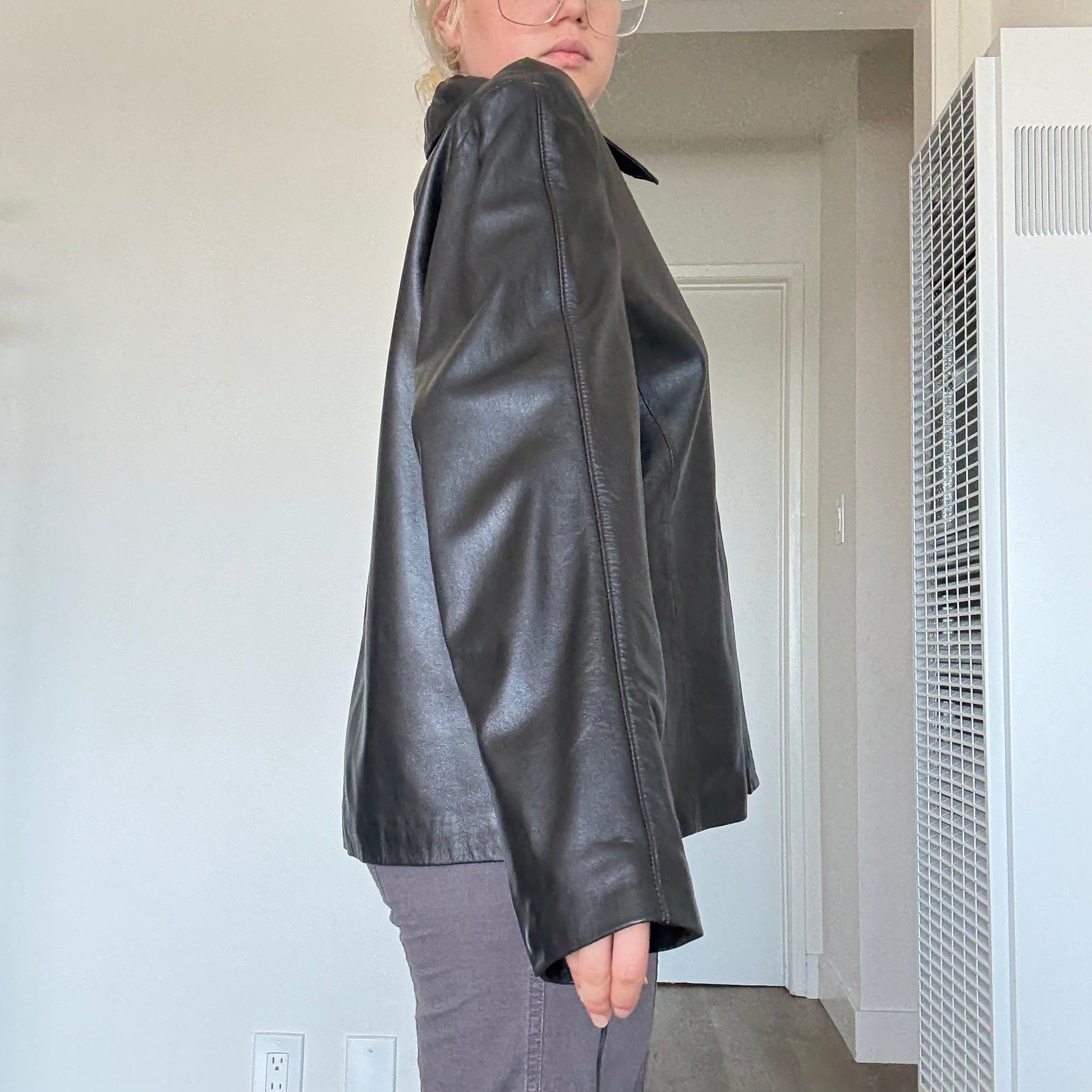 Leather Zip-Up Jacket
