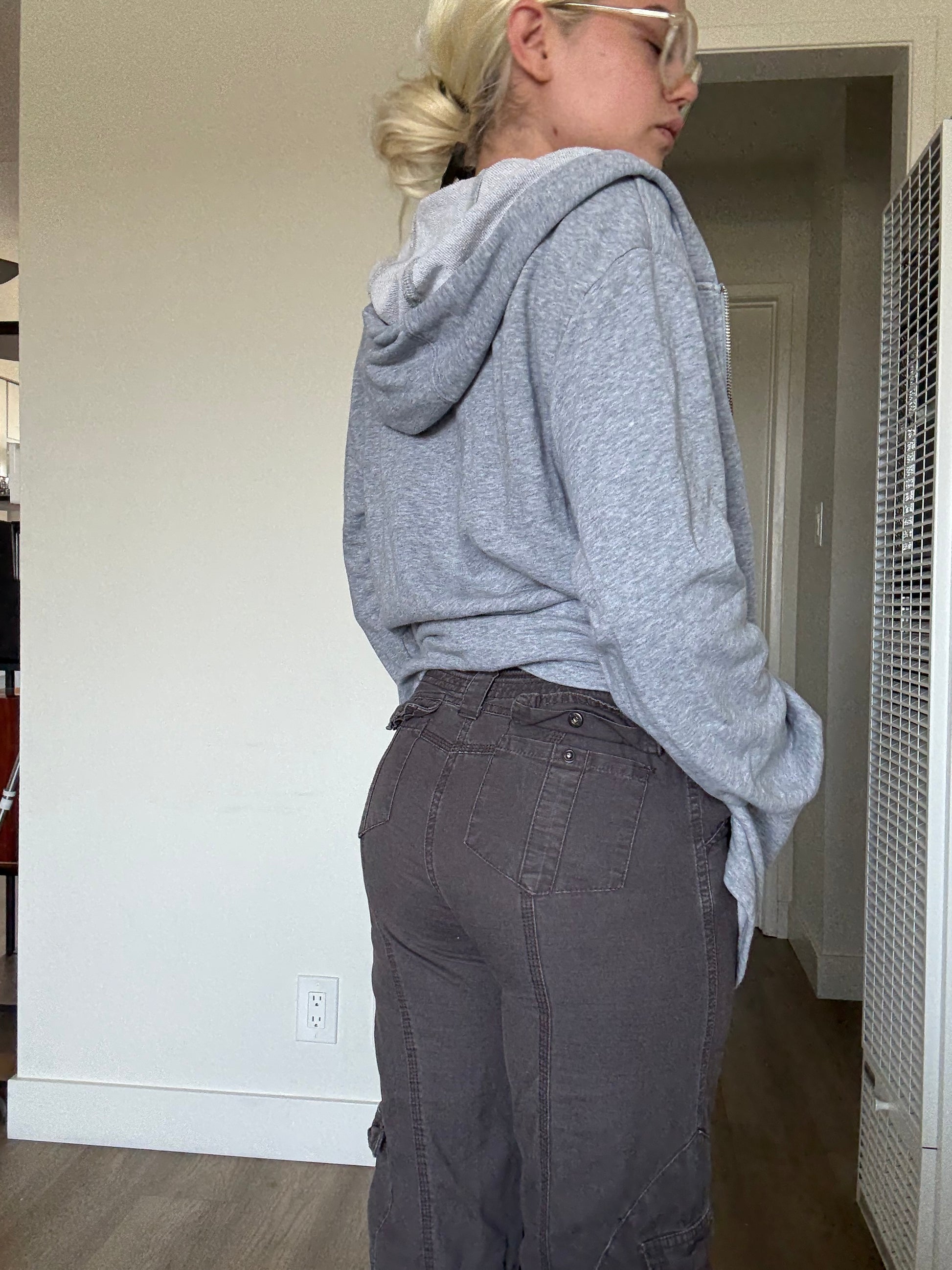 Grey zip up hoodie #goth #grunge